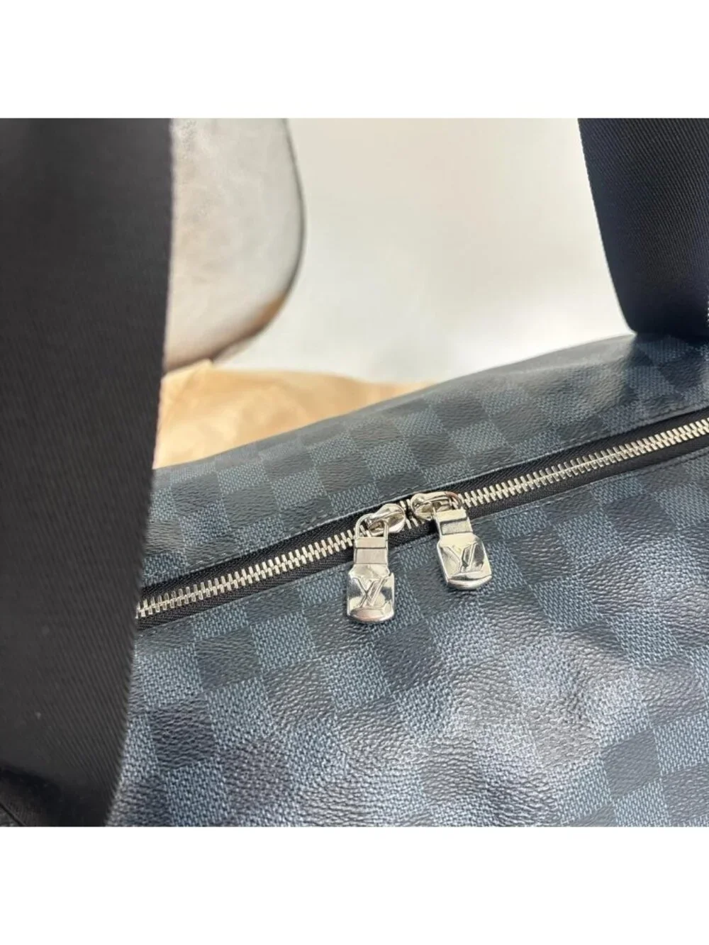 Louis Vuitton Damier Cobalt Match Point Polochon Boston Bag